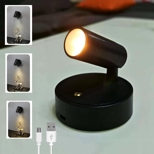 Yinhamnl 360 Spot Lights Indoor, Rechargeable Plant Spotlight Indoor, Rotate Wireless LED Uplighting, Battery Powered