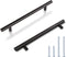 KNOBWELL 5 Pack 6-3/10 Inch Matte Black Kitchen Cabinet Handles, Round T Bar Pulls