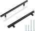KNOBWELL 5 Pack 6-3/10 Inch Matte Black Kitchen Cabinet Handles, Round T Bar Pulls