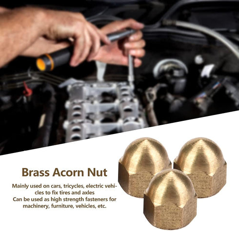 Brass Acorn Nut, Dome Cap Nut, Professional Repair Accessories for Furniture Machinery, M4 (20PCS)