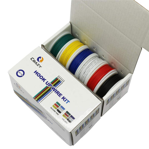 24 6 32.8 24 Hook up Wire Kit (Stranded Wire Kit) Gauge Colors feet Each Electrical Wire AWG PVC Wire