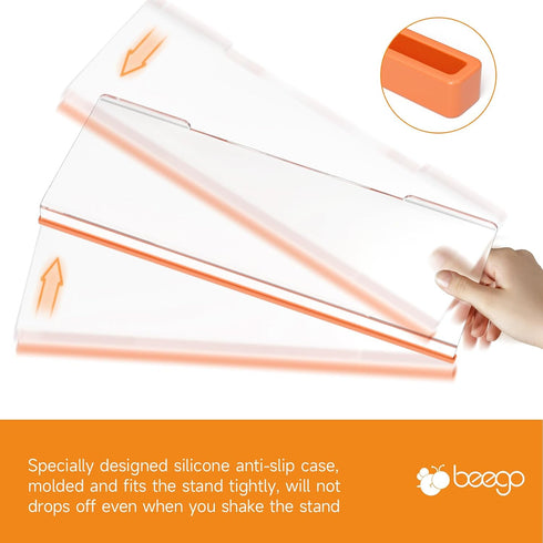 Beego Ergonomic Computer Keyboard Stand - Clear Acrylic Keyboard Riser Tilted Keyboard Holder Keyboard Tray with Orange