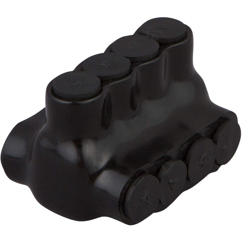Morris Products 97625 Black Insulated Multi-Cable Connector - Dual Entry 4 Ports, 2-14 Wire Range, 1-Pack