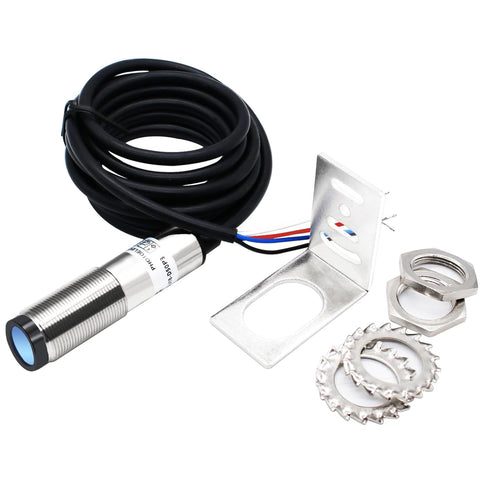 LCLCTC 12V 24V M18;Input(10-30VDC), 4 8-50cm; HG18-D50P3, Laser Sensor photoelectric Switch PNP NO + NC Wires;