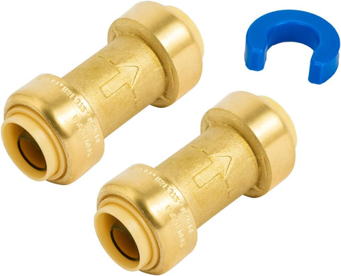 SUNGATOR 3/4 Inch Check Valve, No Lead Brass Push-to-Connect Plumbing Fittings for Pex Pipe, Copper, CPVC, PE-RT, Pack