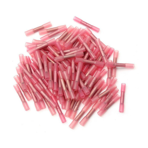 100 Heat Shrink Butt Wire Electrical Crimp Terminal Connectors 18-22AWG