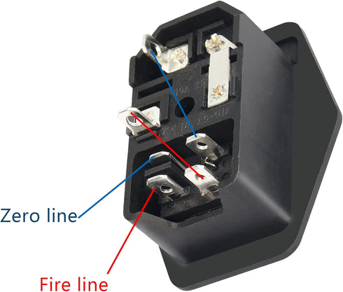 PNGKNYOCN 10A 250V Rocker Switch Power Socket Inlet Module Plug, 2-Pack with Indicator Light and 10A Fuse