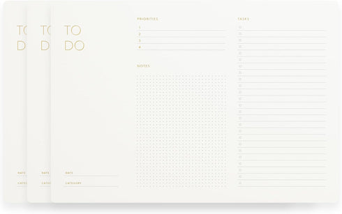 Elegant To Do List Notepad with Mouse Pad Feature, Daily Planning Tear Off Sheets, 11.22" x 7.87", Gold Foiled,