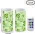 Green Leaves Flickering Flameless Candles St Patricks Day Candles Battery Operated Candles with Remote Control Color