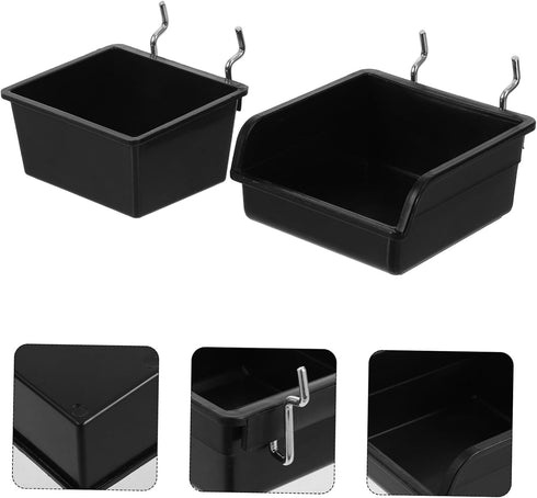 4Pcs Ciieeo Pegboard Organizer Bins with Hooks Wall-mounted Tool Storage Boxes for Screws and Accessories Plastic
