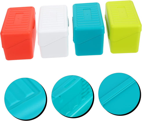 4pcs ARTIBETTER Plastic Index Card Holder Organizer Box with Built in Slots for Flash Cards Notecards Photos