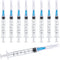 100 Pack 3ml/cc Plastic Luer Lock Syringes with 23Ga and Cap, Individually Sealed for Scientific Labs and Measuring