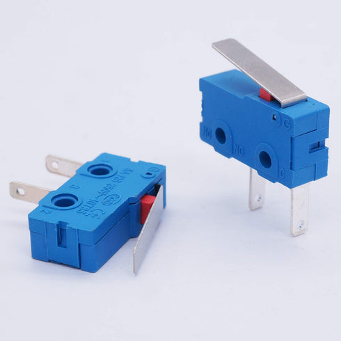 Twidec 10Pcs Mini Micro Limit Switch, 5A 125 250V AC, SPDT 1NO Short Lever Arm Switch, Snap Action