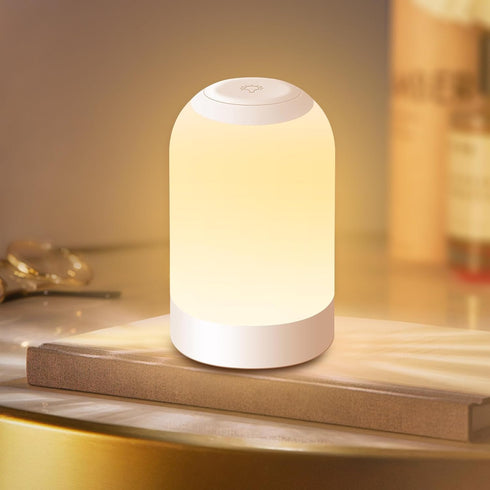 G Keni LED Touch Bedside Table Lamp, Dimmable Nursery Night Light for Kids, USB Rechargeable Small Lamp,