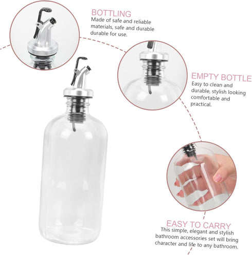 Set Elegant Glass Mouthwash Dispenser for Home Use