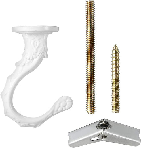uxcell 2 Pack Ceiling Hook Kit, White Finish Plant Hanging Ceiling Hook