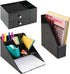 iDesign Office Supplies Desk Organizer, 2 Drawers for Staplers, Scissors, Pens, Markers, Black