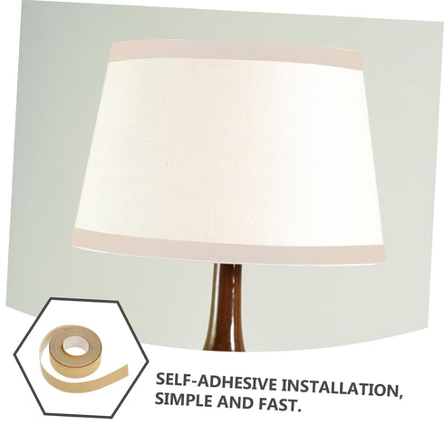 POPETPOP Self-Adhesive Lampshade Edge Strip Tape Meters Beige Fabric Cloth for Lamp Shade Repair Wrapping Crafts
