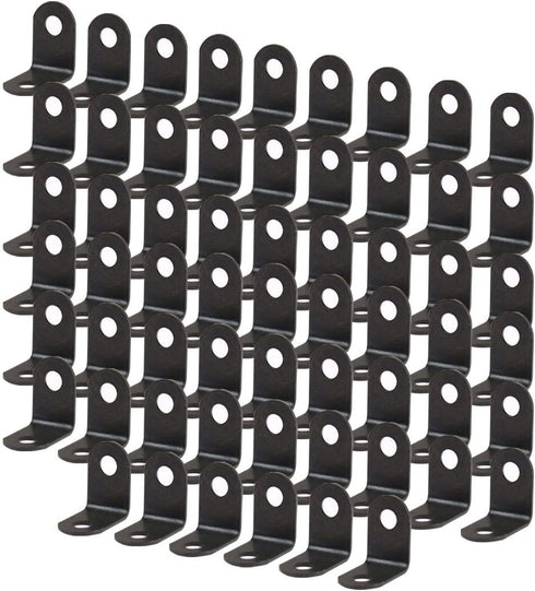 uxcell 60pcs Angle Bracket Metal 12x12mm Black Corner Brace Fastener L Shaped