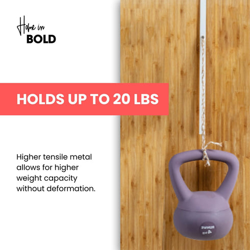 Over-The-Door Hooks, Heavy Duty Metal for Thick Doors, Adjustable Hooks for Perfect Height & Fit - 1.6'' - 1.8'' Door