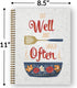 Softcover Eat Well 8.5" x 11" Recipe Spiral Notebook/Journal, 120 Recipe Pages, Durable Cover, Gold Wire-o Spiral
