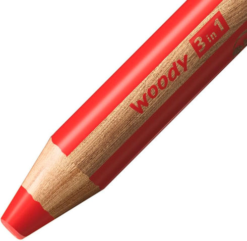 Multi-Talented Pencil woody 3 in 1 STABILO - Pack of 10 - Assorted Colors with Sharpener