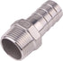 DERNORD Stainless Steel Hose Barb x NPT Male Fitting, 1", Pack of 2