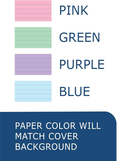 ROARING SPRING Lifenotes Recycled Spiral Notebook - 4 Pack of Assorted Covers, 80 Sheets, 7" x 5", College Ruled