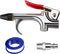 2-Way Connection Air Nozzle Blow Gun, Rubber Tip Air Nozzle with 1/4 in Standard Quick Fitting
