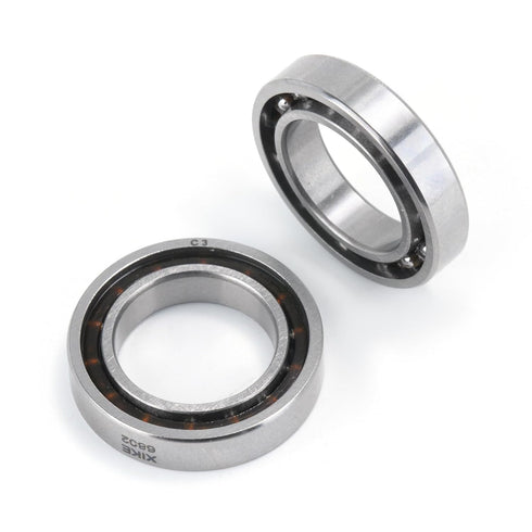 XIKE 2 Pcs 6802 C3 Deep Groove Bearing 15x24x5mm,Chrome Steel Open C3 Clearance Bearing for Industrial Wheels,Pump and Gear Equipment.