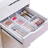 Desk Drawer Organizer Tray with Adjustable Dividers, Set of 4 (2 Large + 2 Small) for Makeup, Pens, Flatware