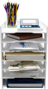 Natwind 7 Tiers Paper Organizer for Desk - White File Holder, Mail Letter Tray & Document Storage Rack for Home Office