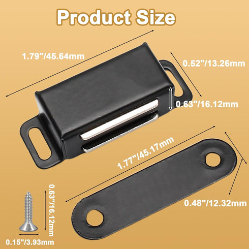 Jersvimc 4Pcs Closet Magnetic Door Catch Cabinet Door Magnets Catch, Drawer Magnet Latch Magnetic Shutter Hardware