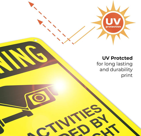 10x7 Inches, 55 Warning All Activities Recorded by Night Vision Cameras Sign, mil Thick HDPS (high Density