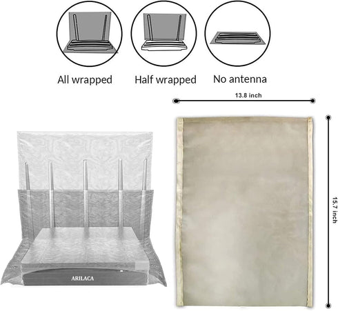 Arilaca 5G 13.8 in*15.7 Large WiFi Router Cover Faraday Bag E M F Protection WiFi Blocker Faraday Cage for Smart Meter