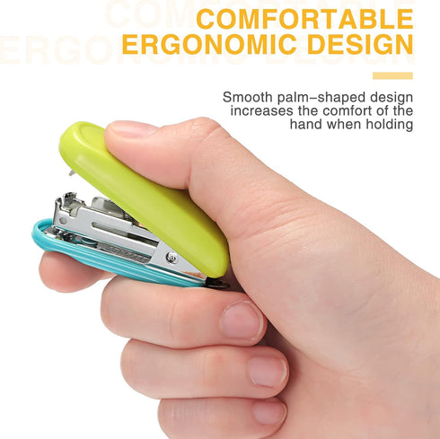 Leinuosen 6 Pack Mini Stapler - Includes 1000 Staples, Pink Small Stapler Multipack for Kids School Office