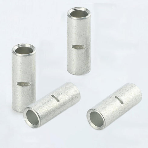 100 PCS Non-Insulated Butt Connectors 14-12 Gauge, 3.5 mm² Wire Uninsulated Crimp Butt Connectors Pure Copper
