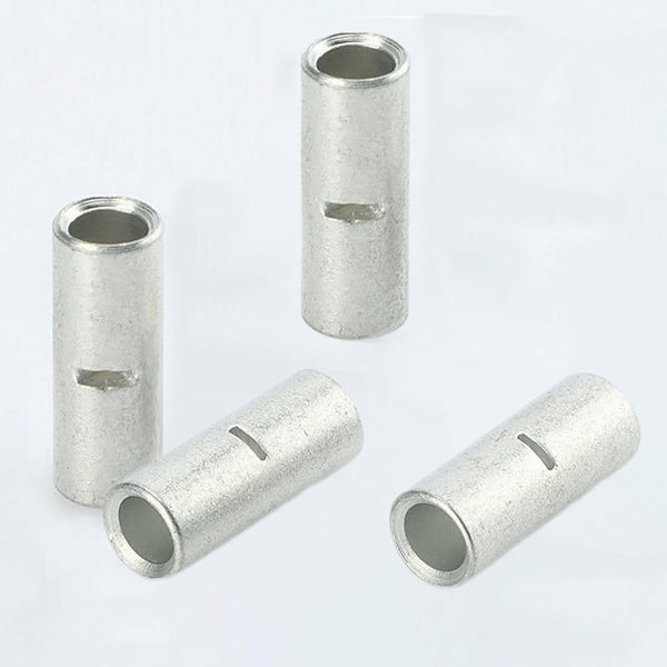 100 PCS Non-Insulated Butt Connectors 14-12 Gauge, 3.5 mm² Wire Uninsulated Crimp Butt Connectors Pure Copper