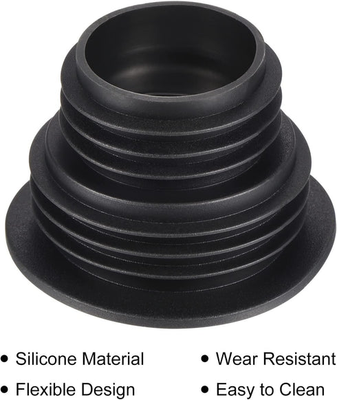 MECCANIXITY Drain Pipe Seal Hose Silicone Plug, Black Sewer Sealing Ring Connector for Kitchen Bathroom