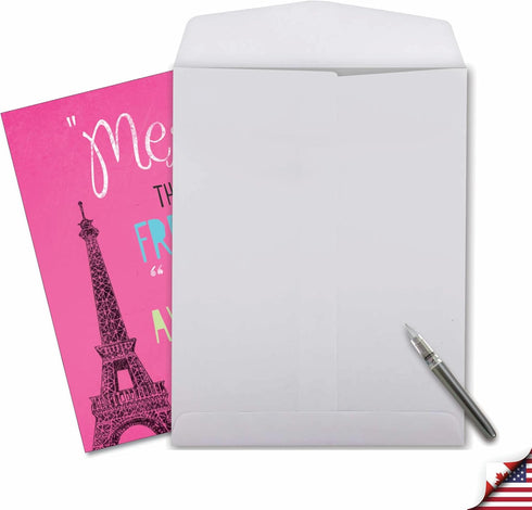 NobleWorks Thank You Card with Envelope (XL 8.25 x 9.75 Inch), Floral Paris, All Occasion Notecard