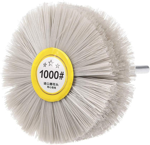 uxcell Nylon Wheel Brush with 1000 Grits Abrasive Grinding Head, 6mm Threaded Shank