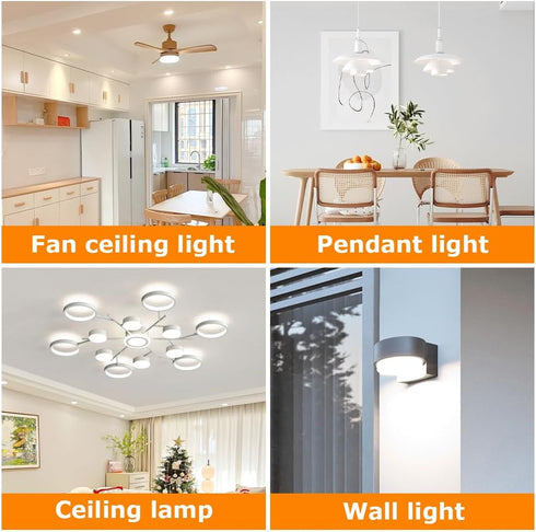 Frandilo 4inch 6000K, 18W Dimmable 120V 1800LM 1) Ceiling Fan LED Light Replacement LED Retrofit Kit Ceiling Fan Light
