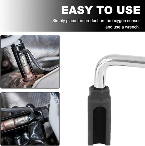 1/2" 6-Point O2 1/2" DXNQ Drive Sensor Socket Wrench with L-Shaped Extension Bar, Chrome Vanadium Steel, Universal Fit