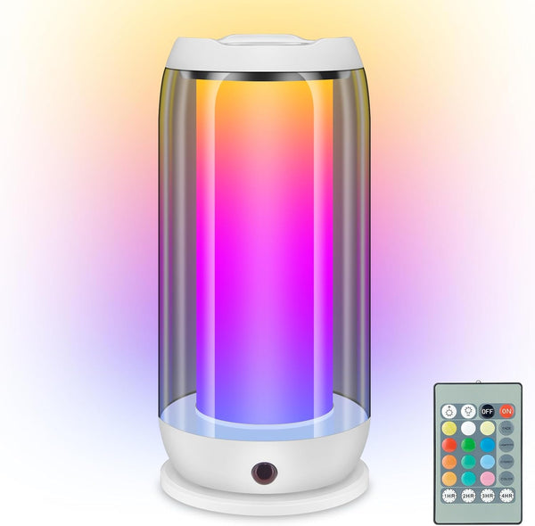 LUXSWAY Table Lamp with Remote Control, Dimmable Beside Lamp for Bedrooms, Plug