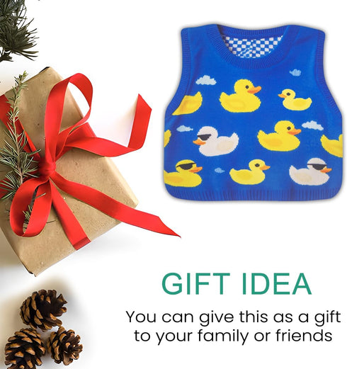 biunilei 11 11 inch. Cute Duck Sweater Mouse pad, Wireless Mouse Desktop Accessory, Non Slip Rubber Base Travel Mouse