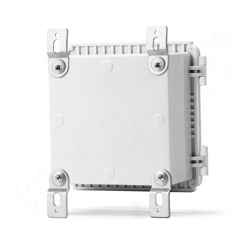 QILIPSU Hinged Cover Junction Box, 150x150x90mm, Stainless Steel Latch, IP67 Waterproof DIY Electrical Enclosure, Grey