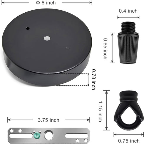 6 inch Qc Ceiling Light Cover Plate, Canopy Kit for Chandelier and Pendant Light, Light Fixture Cover Plate