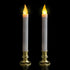 Pack 2 5/19 FURORA LIGHTING LED White Taper Candles with Gold Holders of with Timer, Elegant Flameless Glow for Home