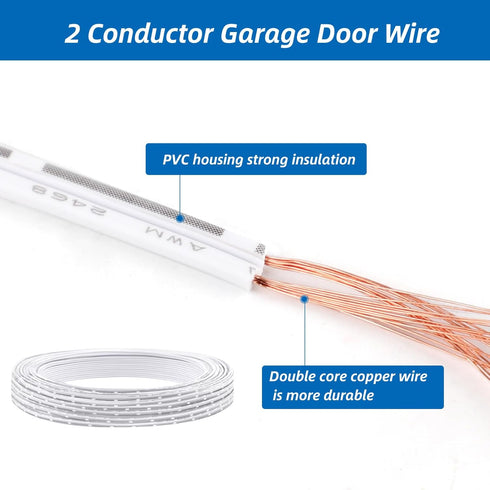 PineHaven 50 Wire,20 2 FT Garage Door AWG Conductor Garage Sensor Doorbell Wire, Universal Cable Wires for Garage Door