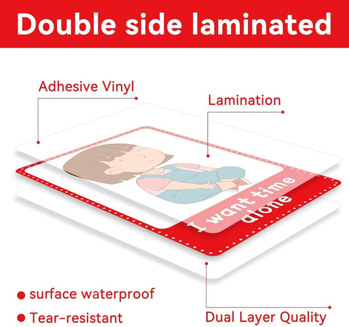 90PCS Communication Communication Autism My Behaviour Cards for Speech Delay Children and Adults Special Needs Visual